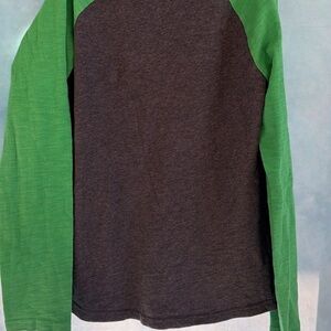 Mini Boden Charcoal and Green Short Sleeve Tee